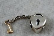 Pandora Heart &amp; Key 14ct solid Gold &amp; Silver Charm