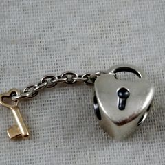 Pandora Heart & Key 14ct solid Gold & Silver Charm
