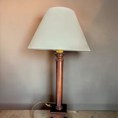 Vintage tall wooden lamp