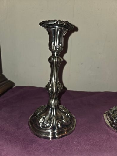 Pair of Silver Art Nouveau Candlestick Holders