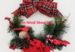 Big Bow with birds Door Decoration Christmas Wreath 11.8 Inch