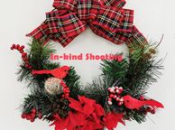 main image for ad Big Bow with birds Door Decoration Christmas Wreath 11.8 Inch