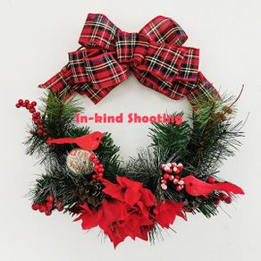 Big Bow with birds Door Decoration Christmas Wreath 11.8 Inch