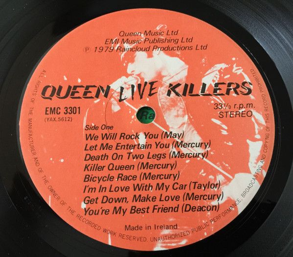 Queen Live Killers Irish pressing
