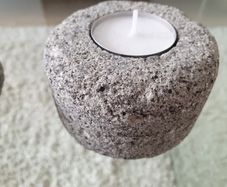 Stone candle holders 2x
