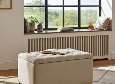 Elegance Boucle Ottoman with Storage 100x40