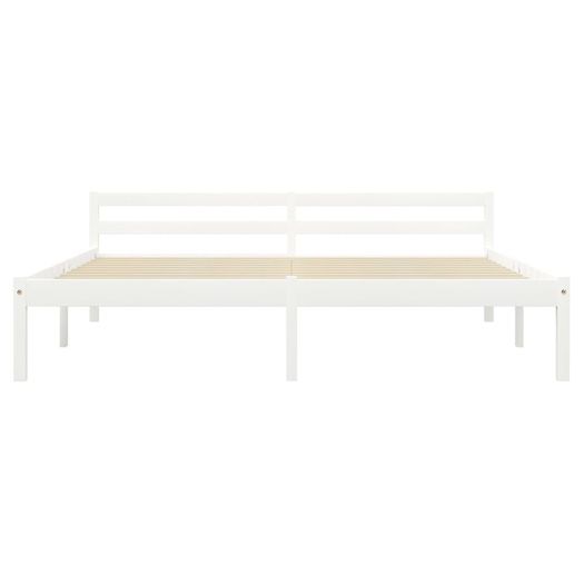 Bed Frame with 2 Drawers White Solid Pine Wood 180x200 cm