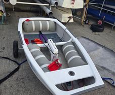 Optimist sailing dinghy