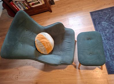 Green velvet Wingback chair