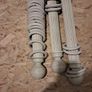 4 no. 50mm Stone Reeded Ball Wood Pole and accessories Image 3