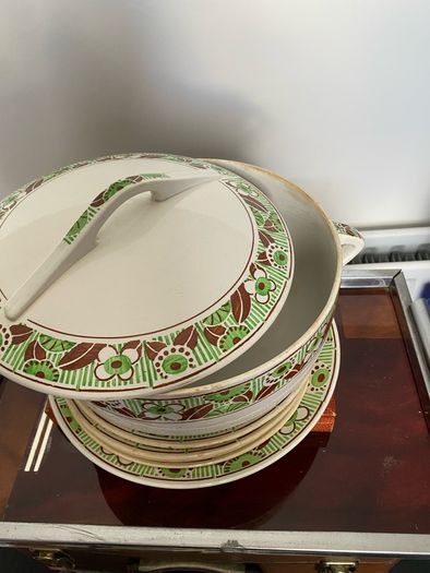 ceramic serving dish & plates
