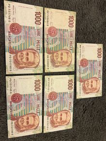 Italian 1000 Lire  Maria Montessori Banknotes