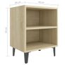 _Bed Cabinet with Metal Legs Sonoma Oak 40x30x50 cm Image 4