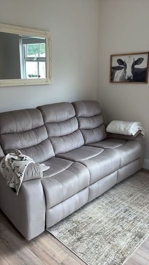 3 Seater Fabric Recliner Sofa Brown, brand new!
