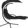 _Hanging Lounger with Frame, Floating Lounger with Parasol Image 2