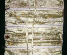 Japanese silk pearl tone jewellery holder