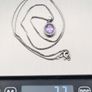 925 Silver Cubic Zirconia Halo Amethyst Necklace Image 9