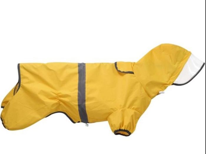 Dog Raincoat Waterproof Jacket with Hood & Collar Hole Transparent Brim,Ultra-Light Breathable Reflective Jumpsuit for Short-legged Dogs Corgi Dachshund xs,s,m,L,XL