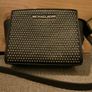 MICHAEL KORS Mini Selma Micro-Stud Crossbody Clutch Black Leather Handbag Image 2