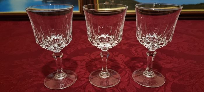 3 Piece Stemmed Crystal Goblets / Wine Glasses