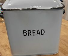 Vintage enamel bread bin