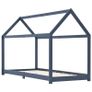 Kids Bed Frame Grey Solid Pine Wood 90x200 cm Image 2