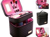 Cosmetic Case Beauty Suitcase Box Organizer Makeup Travel Portable Container Black / Pink