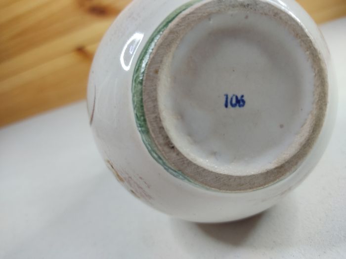 Vintage Handbemalt Porcelain Vase German 4 Inches Flowers Antique Collectable