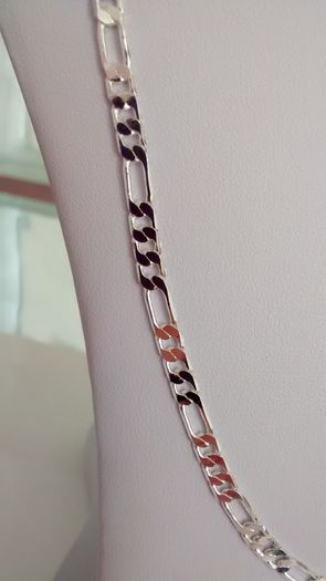Silver Plated Flat Figaro Chain - 4mm