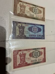 1992 banknote 1 5 10 lei Moldova UNC set 30 euro