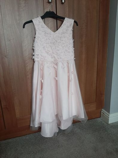 Girls beautiful special party, confirmation, occassion dress age 11. Monsoon pale pink occasion dress.