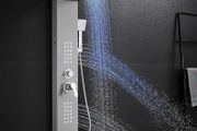 Bath Shower Mixer Shower Tower Panel System with Shower Head and Hose Mixer Rai Waterfall 2 Modes Massage Jets Handset Stainless Steel