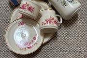 Vintage Carrigaline Pottery - 7 pieces- Blue Striped Jars, The Case Jug and other pieces