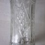 Vintage Heavy Art Deco Presssed Glass Vase Image 8