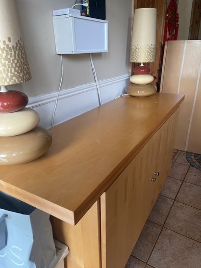 Light Birch Effect Sideboard Cupboard, Wide Hall/Dining Storage Unit