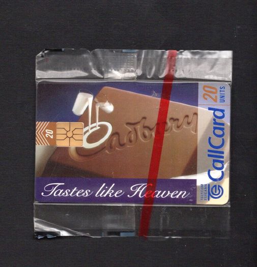 1997 Ireland 20 unit Cadbury "Tastes Like Heaven" (Gemplus) Call Card New in Packaging. Telecom Eireann Card Number 1182