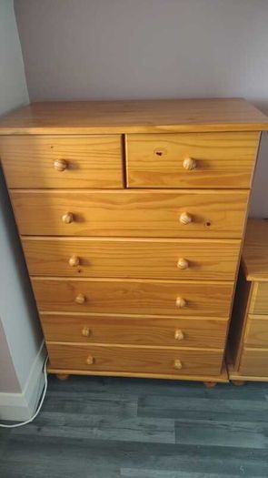 Chest of Drawers - Sol Pine Wood Dresser