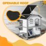 2-Story Indoor or Outdoor Cat House W/ Escape Door, Cat Shelter, White Image 5
