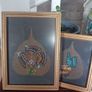 A pair of Vintage handpainted Peepal Leaf Paintings Image 2