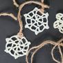 Handmade Crochet Christmas Tree Decorations, Set of 11 Snowflakes Rustic Boho Image 3