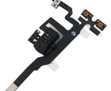Black iPhone 4S Headphone Jack Mute Switch Volume Buttons Audio Flex Cable