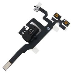 Black iPhone 4S Headphone Jack Mute Switch Volume Buttons Audio Flex Cable