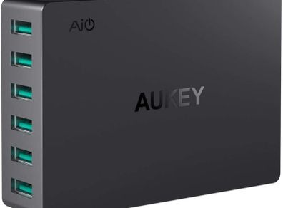 Aukey USB Wall Charger Adapter 6 Ports, USB Charging Station 60W with AiPower Tech for iPhone 11 Pro / 11 Pro Max / 11 / XS / XS Max / XR, Samsung Galaxy S9 / S8, iPad Pro / Air /mini, and more