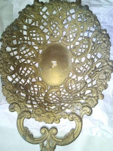 Two brass fruit bowls