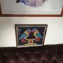 Good sized Vintage Framed String Art Two Love Birds Image 2