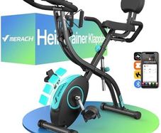 4-in-1 Exercise Bike with Own Training App 16x Magnetic Resistance, LCD Display, Hand Pulse Measurement, Foldable Exercise Bike