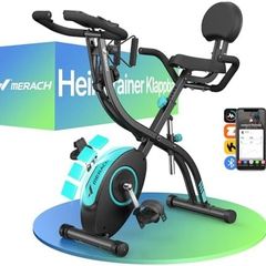 4-in-1 Exercise Bike with Own Training App 16x Magnetic Resistance, LCD Display, Hand Pulse Measurement, Foldable Exercise Bike