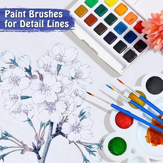 100Pcs Paint Brushes Small, Anezus Paint Brushes for Kids Fine Paint Brushes Set Detail Paint Brushes for Classroom Model Canvas Face Nail Art Acrylic Watercolor Paint Craft Supplies