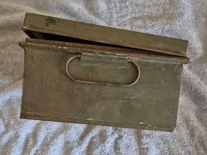 Vintage metal deed box.