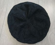 Black knit beret